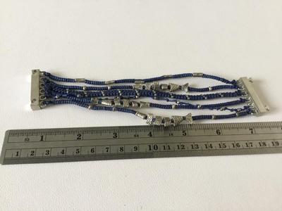 Beautiful blue fish beaded magnetic vintage bracelet