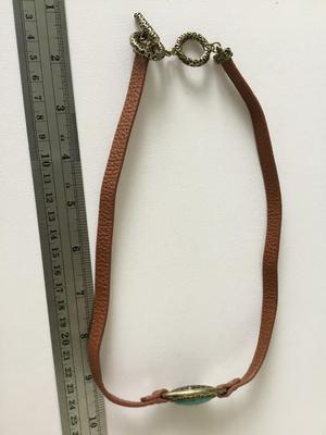 Beautiful vintage layer stone type leather necklace