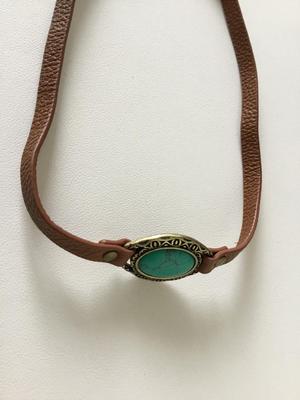 Beautiful vintage layer stone type leather necklace