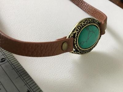 Beautiful vintage layer stone type leather necklace