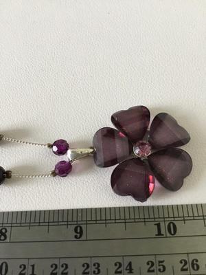 Beautiful purple fashion flower pendant necklace