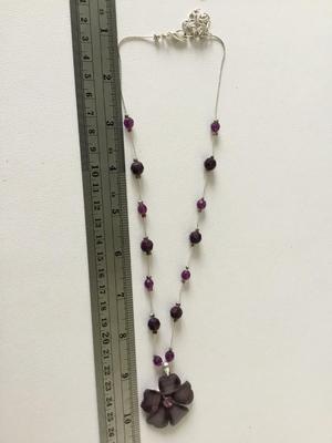 Beautiful purple fashion flower pendant necklace