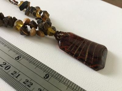 Brown beaded statement necklace