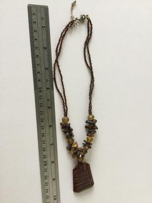 Brown beaded statement necklace