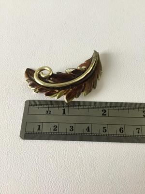 Cora marked leaf brooch