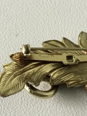 Cora marked leaf brooch