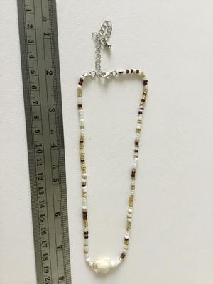 Turtle pendant beaded collar necklace