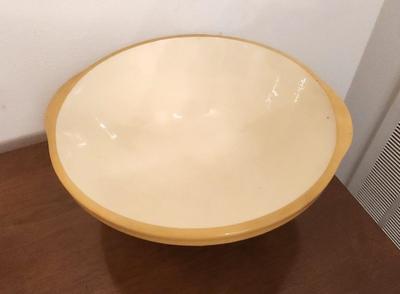 Lot #124 Beautiful Yellow Ware Antique Mixing Bowl - English, ca. 1930