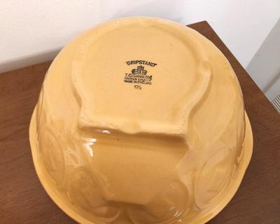 Lot #124 Beautiful Yellow Ware Antique Mixing Bowl - English, ca. 1930