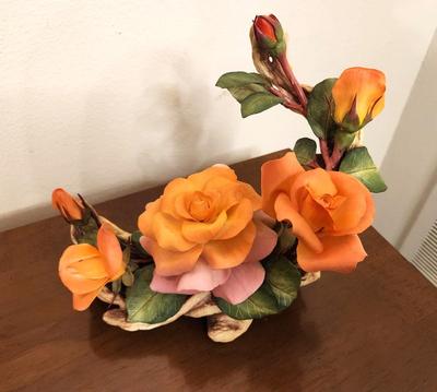 Lot #125 BOEHM Porcelain 80th Birthday of Queen Mother Commemorative Floral Piece
