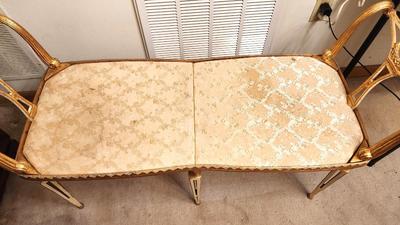Lot #129 Hollywood Regency Style Bench - Mid Century