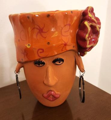 Lot #130 Creole Lady Planter Vase - dated 2005