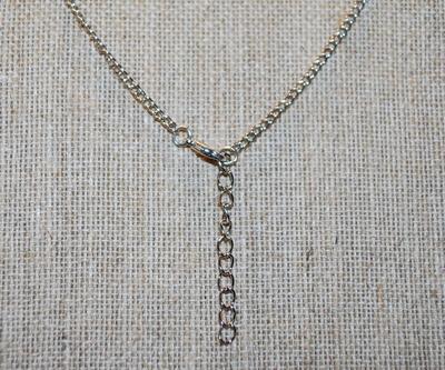 Rose Gold Rose on Silver Tone Cross PENDANT (1¾" x ¾") on a Silver Tone Necklace Chain 24" L