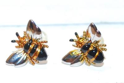 Black Wasp Earrings ( ½") with Post Attachment