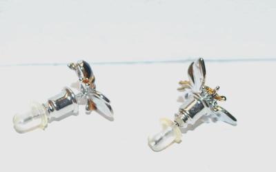 Black Wasp Earrings ( ½") with Post Attachment