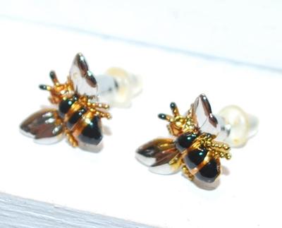 Black Wasp Earrings ( ½") with Post Attachment