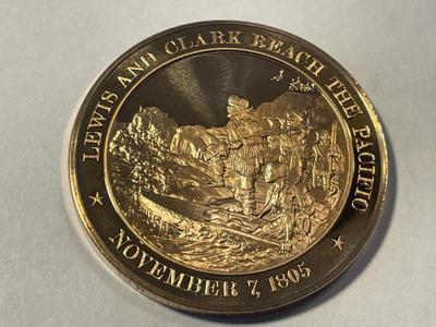1805 LEWIS & CLARK REACH THE PACIFIC FRANKLIN MINT PROOF BRONZE MEDAL (MEDAL #232). FREE DOMESTIC SHIPPING.