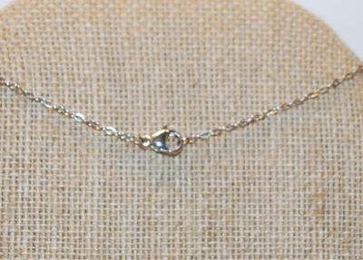 Deep Purple Round Stone on a Heart Setting PENDANT (¾" x ½") with a Silver Tone Necklace Chain 18" L