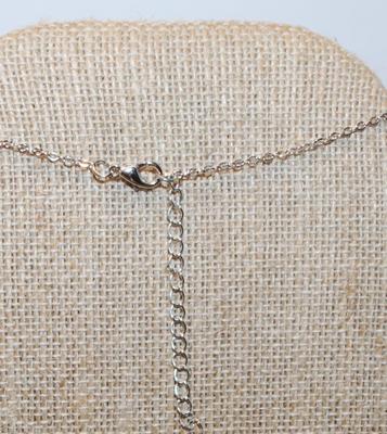 "I Love You Forever" PENDANT (1" x 1") with 3 Rose Gold Roses & Clear Stone Accents on a ADJUSTABLE Necklace...