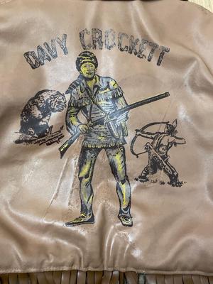 Vintage Davey Crockett jacket, squirrel fur hat, western shirt