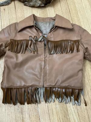 Vintage Davey Crockett jacket, squirrel fur hat, western shirt
