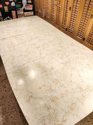 Lot #134 Vintage Formica Kitchen Table with Fleur dis Lis Accents