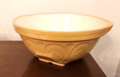 Lot #135 Large Yellow Ware Antique Mixing Bowl - English