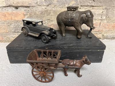 Antique Cast iron toy lot