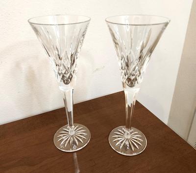 Lot #151 Pair of Waterford Champagne Flutes