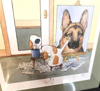 Lot #154 Jim Tweedy Signed Print, inscribed to Pete - "Self Portrait"