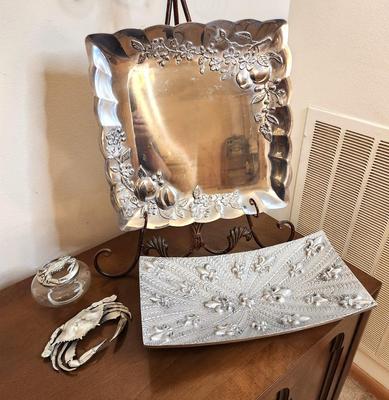 Lot #155 Lot of Pewter Serving Items - Home Decor