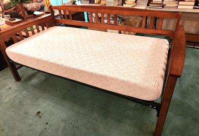 Lot #156 Mission Style Day Bed with Memory Foam Type Mattress - super clean