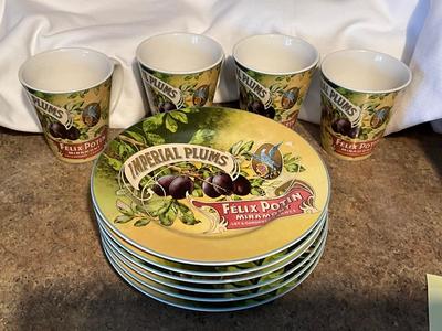 Imperial Plums Sakura Oneida set of 6 plate/4 mugs