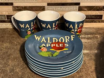 Waldorf Apples Sakura Oneida 7 plates/3 mugs
