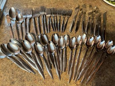 51 pieces of Stainless steel silverware