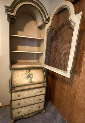 Vintage Painted Hutch 78inx25inx18in