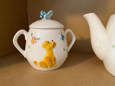 Vintage Japan Poodle/Butterfly serving sets