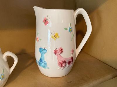 Vintage Japan Poodle Butterfly serving set