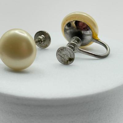 LOT 83J: Vintage Screwback Earrings - 10k Gold (5.1g) & Sterling Silver (3.2g)