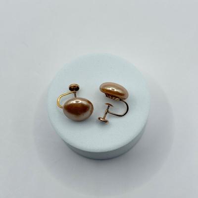 LOT 83J: Vintage Screwback Earrings - 10k Gold (5.1g) & Sterling Silver (3.2g)