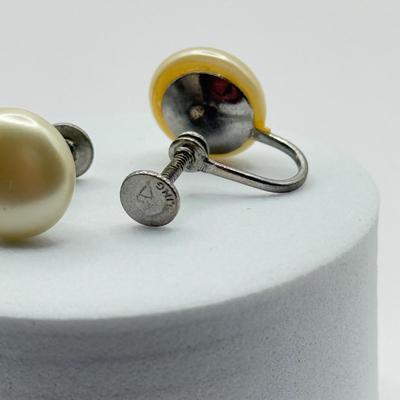 LOT 83J: Vintage Screwback Earrings - 10k Gold (5.1g) & Sterling Silver (3.2g)