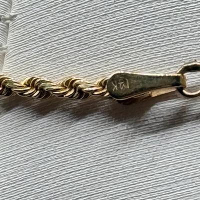 LOT 85J: 14k Gold 18" Twisted Rope Chain (7.1g)