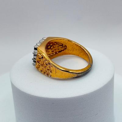 LOT 86J: 18kt Gold Electroplated Size 12 Ring & Size 9 Gold Plated Ring
