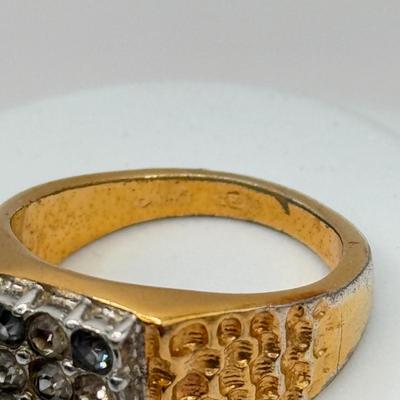 LOT 86J: 18kt Gold Electroplated Size 12 Ring & Size 9 Gold Plated Ring