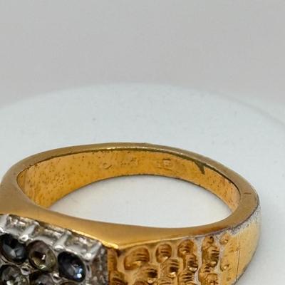 LOT 86J: 18kt Gold Electroplated Size 12 Ring & Size 9 Gold Plated Ring