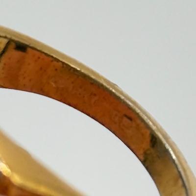 LOT 86J: 18kt Gold Electroplated Size 12 Ring & Size 9 Gold Plated Ring