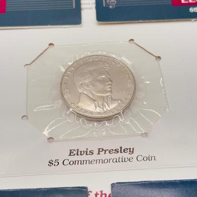 LOT 89J: Five 1993 Elvis Presley $5 Commemorative Coins