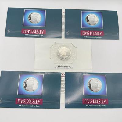 LOT 89J: Five 1993 Elvis Presley $5 Commemorative Coins