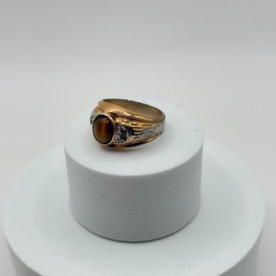 LOT 91J: Stretch Beaded Cuff Bracelet, Rhinestone Sweater Clip, Rings (Sz 5.5, 9, 11.5), Pins & Brooches