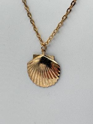 LOT 92J: Goldtone Jewelry - 17" Shell Necklace, Bracelets & Pierced Earrings